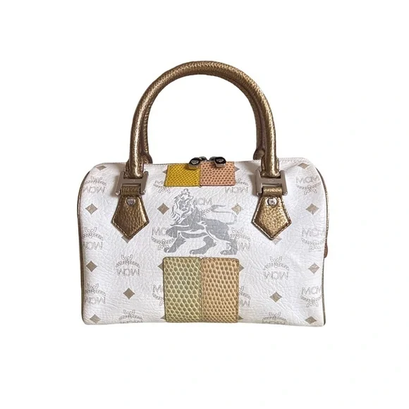 MCM | Bags | Mcm Visetos Princess Lion Boston Bag | Poshmark